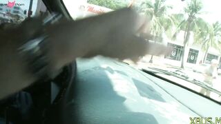 Wild sex in a car makes her happy