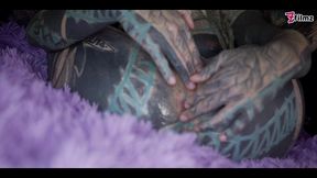 latex tattoo - anal fist training with big squirt - atm, dildo, gape, prolapse, buttplug, orgasm (goth, punk, alt porn) zf014