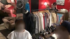 Intimate moments in a Japanese clothing store with Tsubasa Hachino