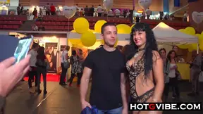 Spanish Beauty Soaks Wet Crowd With Juicy Public Squirts