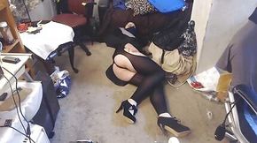 Crossdresser tease + ride bbc