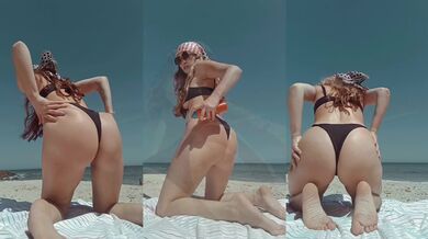 Big ass latina oil hot body beach summer time.