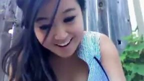 Stunning Asian chick masturbates and takes shower after that