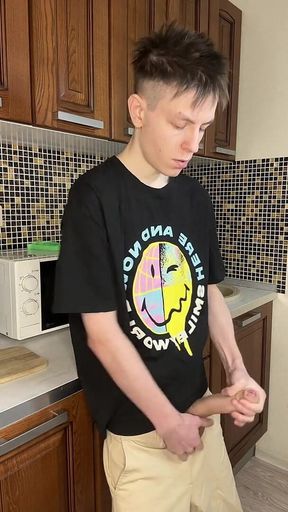 Young Twink's Gushing Cum Delight