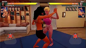 Anya Battles Aurora in Steamy Nude Fighter 3D Clash