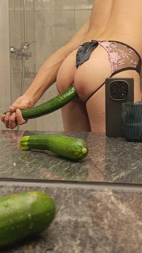 Wet fun with natural dildos