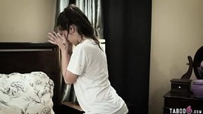 Teen stepsister gets double penetrated by her two stepbrothers