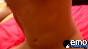 Pretty Jacob Marteny covered in cum after an intense blowjob
