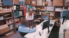 Naughty petite blonde MILF sucks a policemans huge cock