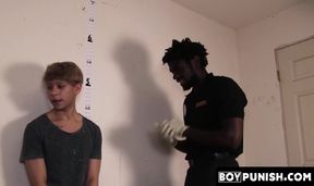 Twink perp was given a rough interracial beating