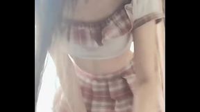 Compilation of cute and sexy European girl dancing in fishnets, bras,