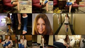 Megan SLWC Gimping Around the Casino in Vegas, Showing off Casted Foot and Lots of Cast Talk (in HD 1920X1080)