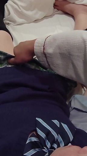 My Pussy Was Tingling, so I Got on Top and Put My Dick in Myself. Creampie While Wearing a *** Uniform. Amateur.