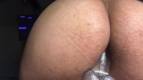 Trans-latina Is So Horny She Fucks Herself On The Desk