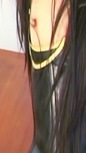 Asian Latex Tranny Fucked Anally by a Perverted Shemale