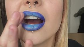 Blue and silver lipstick????