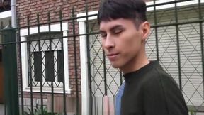 LatinLeche - Young cock sucker fucked raw outside