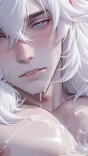Dreamy Soft-haired Boy Covered in Thick Dripping Cum Afterglow