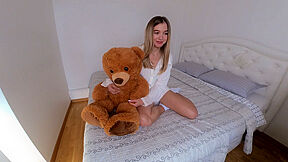 Stefani Kaleesy, Teddy Bear And Strip Dance In Interview And With