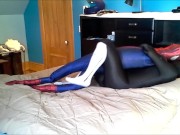 black morph with white socks vs spiderman