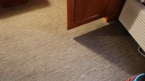 Nude bondage woman in the closet