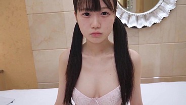 Uncensored, 18-year-old slender Japanese beauty. Pussy caressing, blowjob, creampie sex, uniform cosplay 1