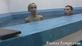 Hot blonde big tit Tgirl Jeany