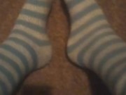 Cute Fuzzy Striped Dirty Socks (No Audio)