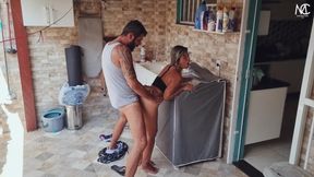 I fucked my wife the way she likes it, doing laundry. We made a strong anal