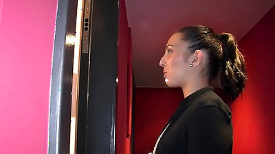Pamela Sanchez sucking cocks at the door