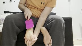 Foot Tickling on “No Ticklish” Argentine Girl – Maximum Intensity with Many Tools – Part 6 – HDR