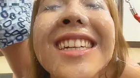 Japanese Babe Rides High Then Bucks Into Busty Bukkake Pleasure