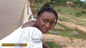 I wrecked this BRATTY EBONY pussy in the park POV... my WHITE COCK stretched her wide