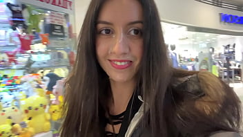 Cumwalk in Public Shopping Mall - Facial Cum Dripping