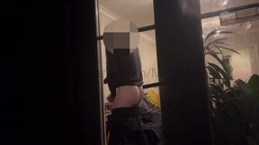 TEASER: Wanking in full view of neighbours  Hung and horny &mdash;  jerking publicly  Big cock masturbated