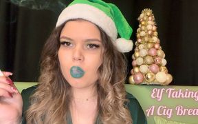 Seductive Elf Smoking Green Lipstick Cig Puffs