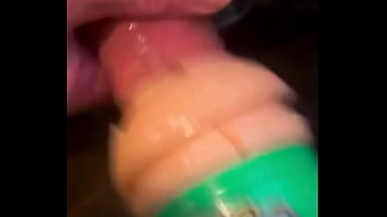 Slow Motion Cum after a fast stroke session Fleshlightman1000