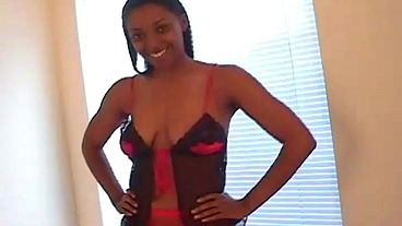 Belle DLeon In Red Fishnet Pantyhose Sucking Cock and Licking Balls