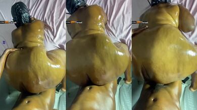 Mega booty stepsis takes that afro dick hard