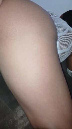 Femboy Mega Ass Gets Fucked Bareback, in White Lingerie