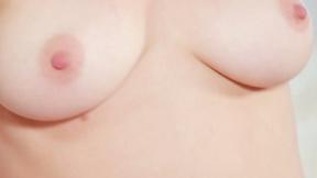 ”Asian lesbian Ember Snow tribbing with teen Sonny McKinnly”