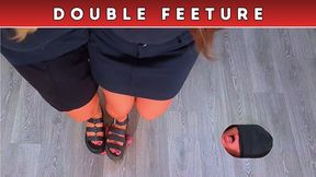 Goddess Amber & Miss Lucy - Flattening Your Face, Cock & Balls Under Our Platform Sandals - 216 Body & Sky Cam Double Feeture