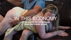 In this economy, Stevie Rose spanked learns the house rules from Step Father in Law HD 720p Mov file