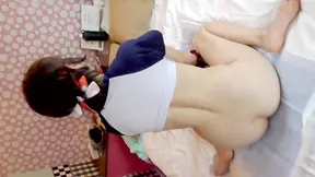 Amateur Japanese girl with nipple piercings deepthroats and gets creampied