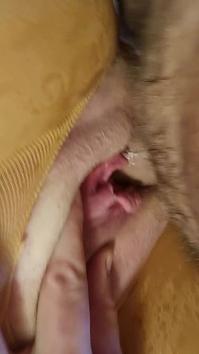 Close up Gushing Watersports - Shaved Cunt Soaked by Hardwood’s Cock