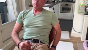 Jerking off by the Kitchen. Intense Orgasm