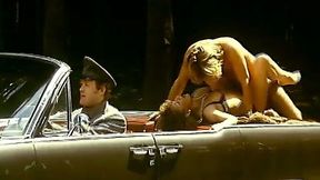 Amazing retro clip with a tall milf getting fucked on a car
