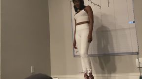 Purple Stripper Heels Ballbusting