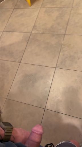 Porn Star in Public Restroom