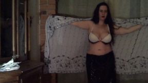 Lay back, and let yourself mesmerize with my seductive, epic, belly dance, belly dance in black and white outfit